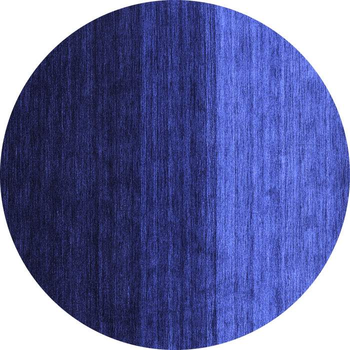 Round Abstract Blue Contemporary Rug, con1778blu