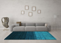 Machine Washable Abstract Turquoise Contemporary Rug, wshcon1778turq