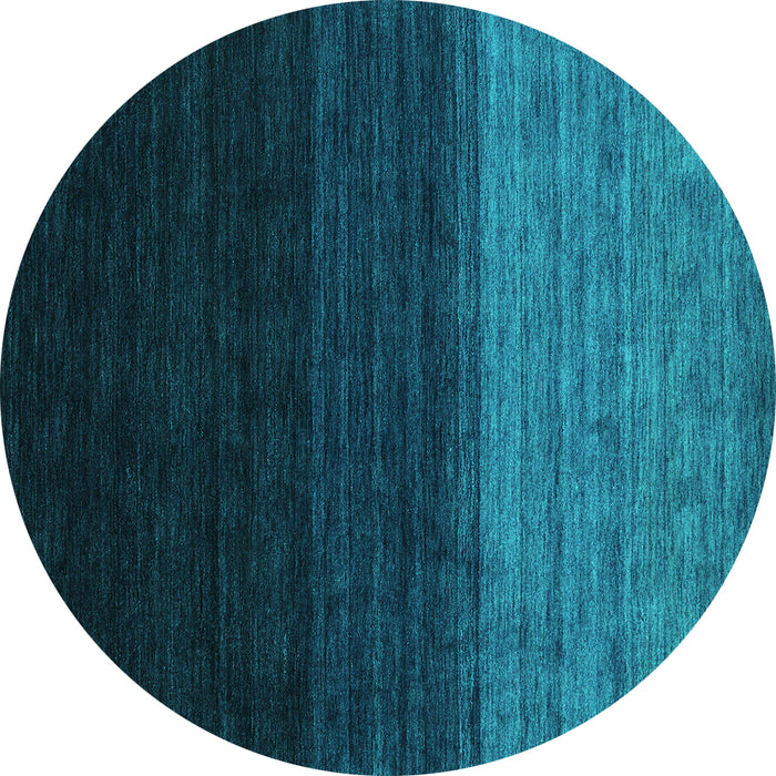 Round Abstract Turquoise Contemporary Rug, con1778turq