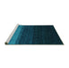 Sideview of Machine Washable Abstract Turquoise Contemporary Area Rugs, wshcon1778turq