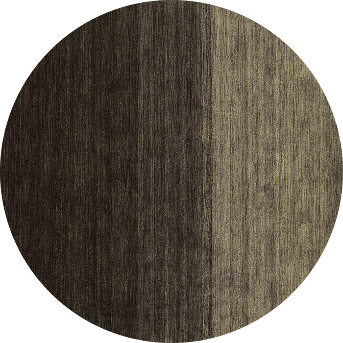 Round Abstract Brown Contemporary Rug, con1778brn