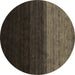 Round Abstract Brown Contemporary Rug, con1778brn