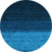 Round Abstract Light Blue Contemporary Rug, con1778lblu