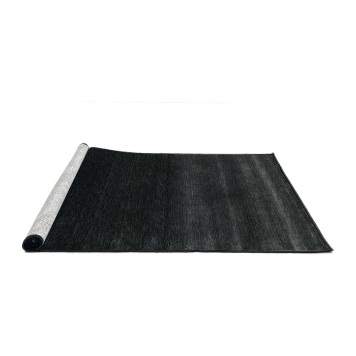 Serging Thickness of Machine Washable Contemporary Black Rug, wshcon1779