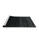 Serging Thickness of Machine Washable Contemporary Black Rug, wshcon1779