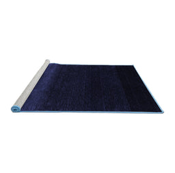 Sideview of Machine Washable Abstract Blue Contemporary Rug, wshcon1779blu