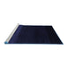 Sideview of Machine Washable Abstract Blue Contemporary Rug, wshcon1779blu