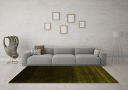 Machine Washable Abstract Yellow Contemporary Rug in a Living Room, wshcon1779yw