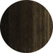 Round Abstract Brown Contemporary Rug, con1779brn