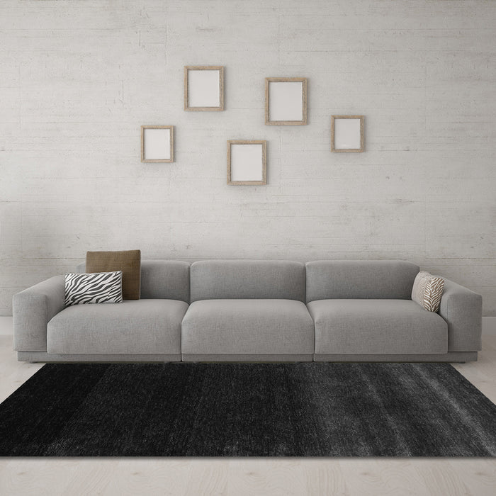 Machine Washable Abstract Gray Contemporary Rug in a Living Room,, wshcon1779gry
