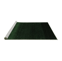 Sideview of Machine Washable Abstract Emerald Green Contemporary Area Rugs, wshcon1779emgrn