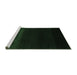 Sideview of Machine Washable Abstract Emerald Green Contemporary Area Rugs, wshcon1779emgrn