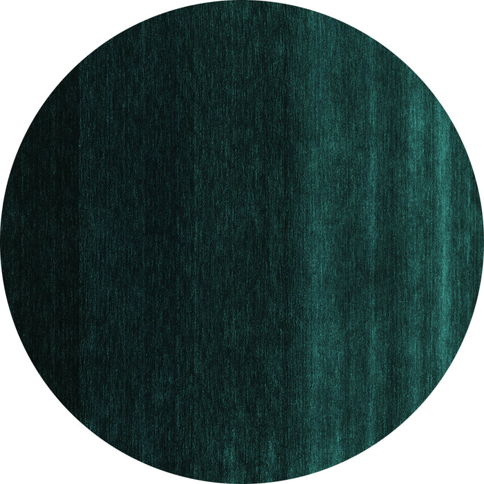Round Machine Washable Abstract Turquoise Contemporary Area Rugs, wshcon1779turq