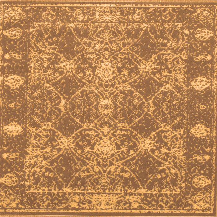 Round Machine Washable Persian Orange Bohemian Area Rugs, wshcon177org