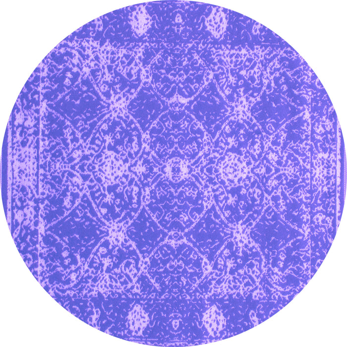 Round Machine Washable Persian Purple Bohemian Area Rugs, wshcon177pur