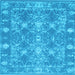 Square Persian Light Blue Bohemian Rug, con177lblu