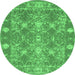 Round Persian Emerald Green Bohemian Rug, con177emgrn