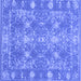 Square Persian Blue Bohemian Rug, con177blu