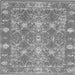 Round Machine Washable Persian Gray Bohemian Rug, wshcon177gry