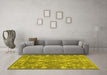 Machine Washable Persian Yellow Bohemian Rug in a Living Room, wshcon177yw