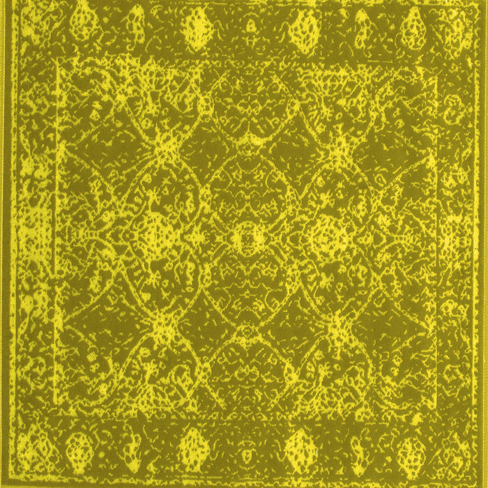 Square Machine Washable Persian Yellow Bohemian Rug, wshcon177yw