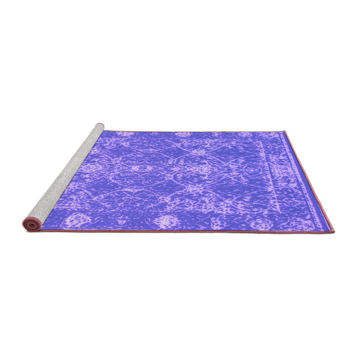Sideview of Machine Washable Persian Purple Bohemian Area Rugs, wshcon177pur