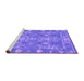 Sideview of Machine Washable Persian Purple Bohemian Area Rugs, wshcon177pur