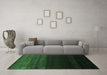 Machine Washable Abstract Emerald Green Contemporary Area Rugs in a Living Room,, wshcon1780emgrn