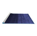 Sideview of Machine Washable Abstract Blue Contemporary Rug, wshcon1780blu