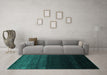 Machine Washable Abstract Turquoise Contemporary Area Rugs in a Living Room,, wshcon1780turq