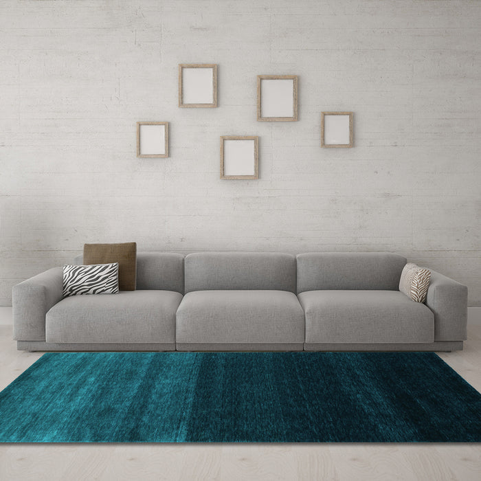 Machine Washable Abstract Light Blue Contemporary Rug in a Living Room, wshcon1780lblu