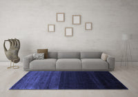 Machine Washable Abstract Blue Contemporary Rug, wshcon1780blu