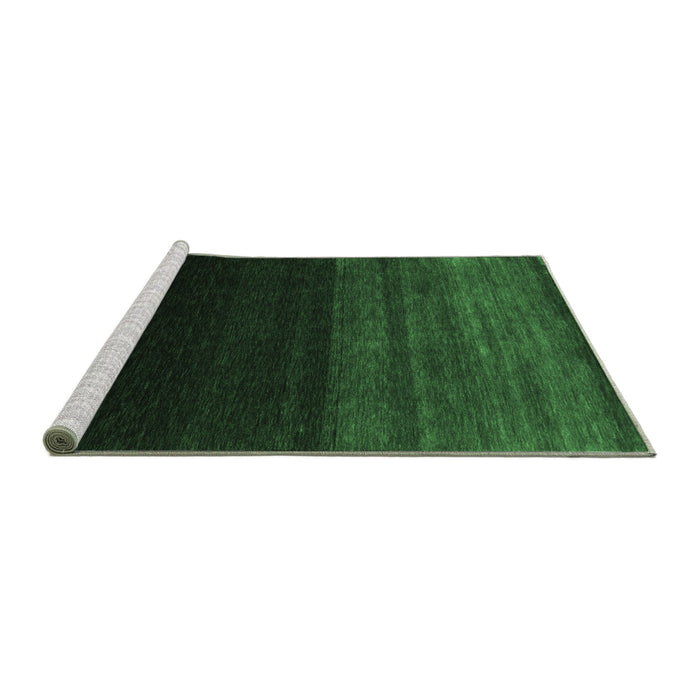 Sideview of Machine Washable Abstract Emerald Green Contemporary Area Rugs, wshcon1780emgrn