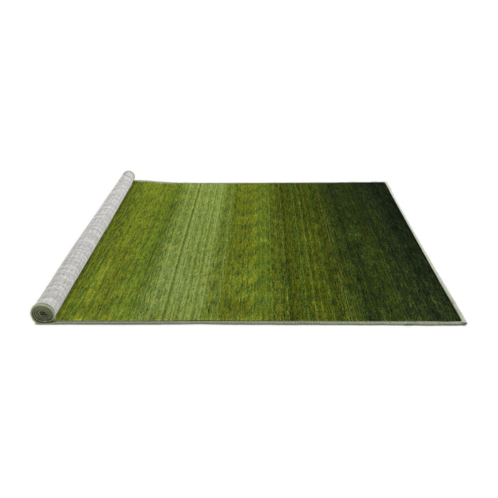 Serging Thickness of Machine Washable Contemporary Dark Forest Green Rug, wshcon1781