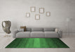 Machine Washable Abstract Emerald Green Contemporary Area Rugs in a Living Room,, wshcon1781emgrn