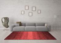 Machine Washable Abstract Red Contemporary Rug, wshcon1781red