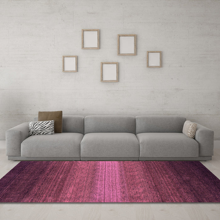 Machine Washable Abstract Pink Contemporary Rug in a Living Room, wshcon1781pnk