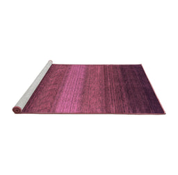 Sideview of Machine Washable Abstract Pink Contemporary Rug, wshcon1781pnk