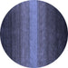 Round Abstract Blue Contemporary Rug, con1781blu