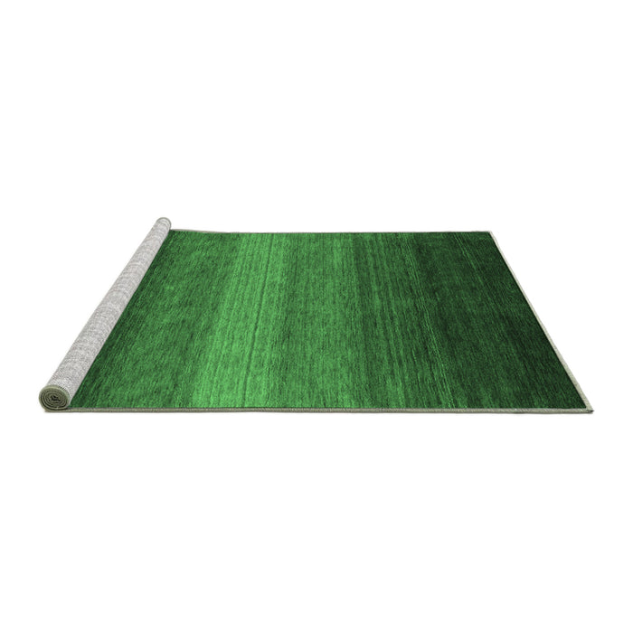 Sideview of Machine Washable Abstract Emerald Green Contemporary Area Rugs, wshcon1781emgrn