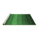 Sideview of Machine Washable Abstract Emerald Green Contemporary Area Rugs, wshcon1781emgrn