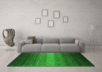 Machine Washable Abstract Green Contemporary Rug, wshcon1781grn