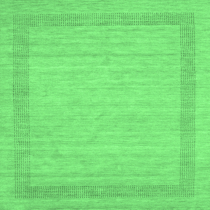 Square Abstract Emerald Green Contemporary Rug, con1782emgrn