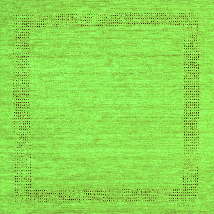 Round Machine Washable Abstract Green Contemporary Area Rugs, wshcon1782grn