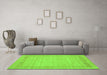 Machine Washable Abstract Green Contemporary Area Rugs in a Living Room,, wshcon1782grn