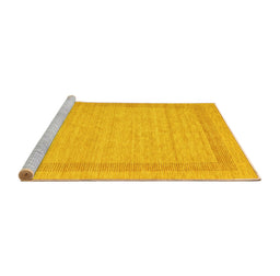 Sideview of Machine Washable Abstract Yellow Contemporary Rug, wshcon1782yw