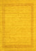 Machine Washable Abstract Yellow Contemporary Rug, wshcon1782yw