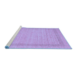 Sideview of Machine Washable Abstract Blue Contemporary Rug, wshcon1782blu
