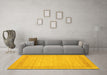 Machine Washable Abstract Yellow Contemporary Rug in a Living Room, wshcon1782yw