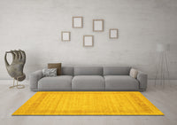 Machine Washable Abstract Yellow Contemporary Rug, wshcon1782yw